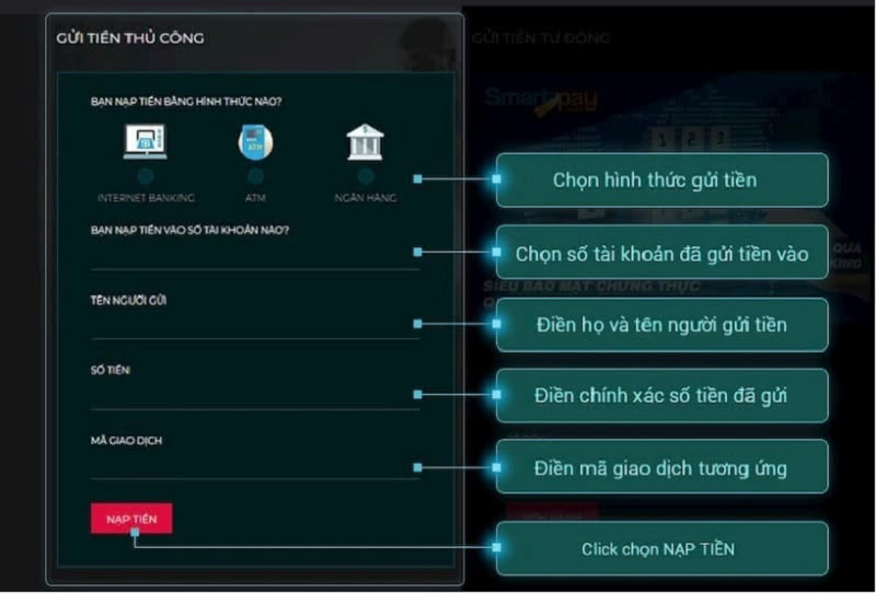 Hướng dẫn cơ bản nạp tiền cho các tân cược thủ tại nhà cái Lucky88