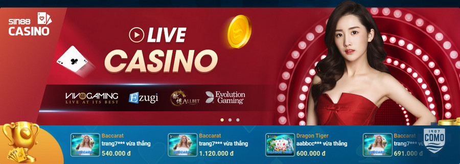 Chơi casino online tại nhà cái Sin88