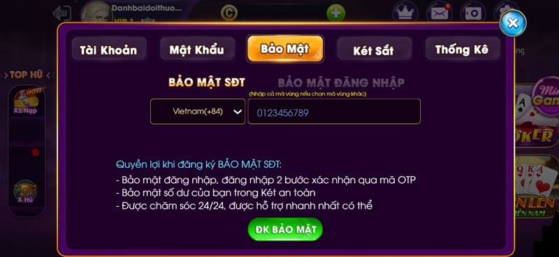 Bảo mật an toàn Choang Vip