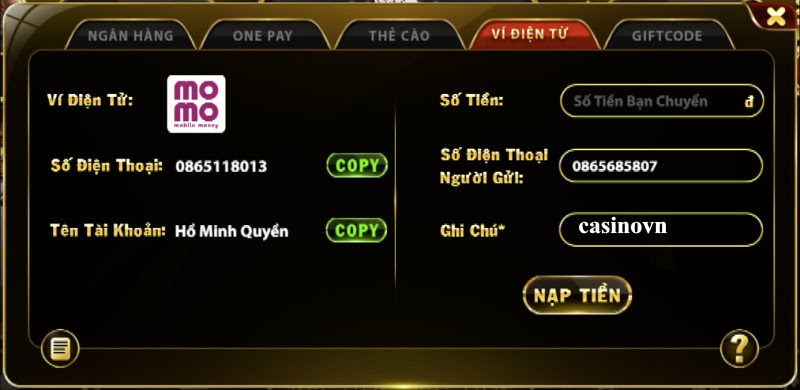 Nạp tiền S88 Club