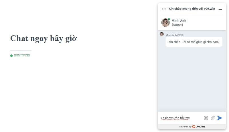 Chăm sóc khách hàng Game v99 Club