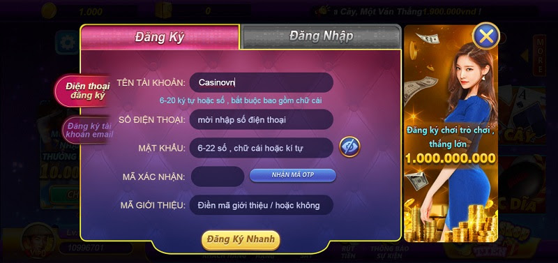 Đăng ký cổng Game v99 Club