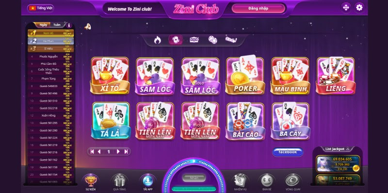 Game bài đổi thưởng Zini Club