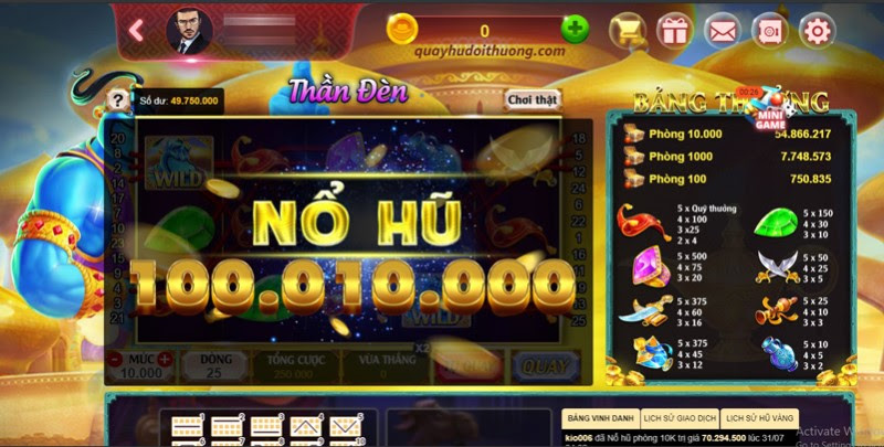 Game slot tại Thanden Club