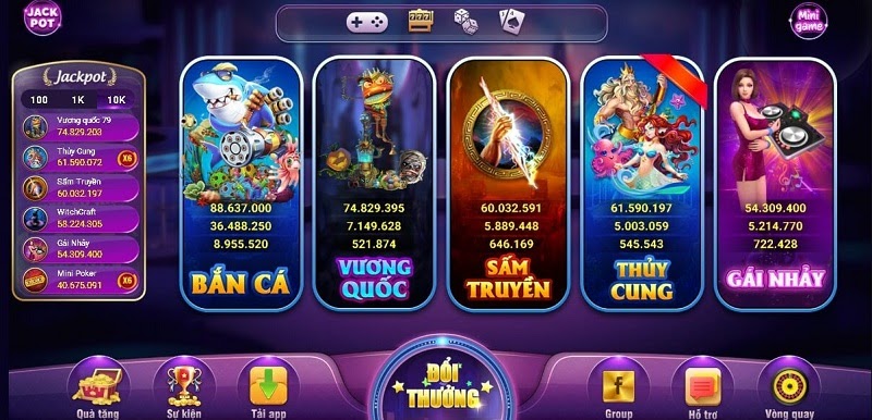 Giao diện bắt mắt của cổng game dep88 Club