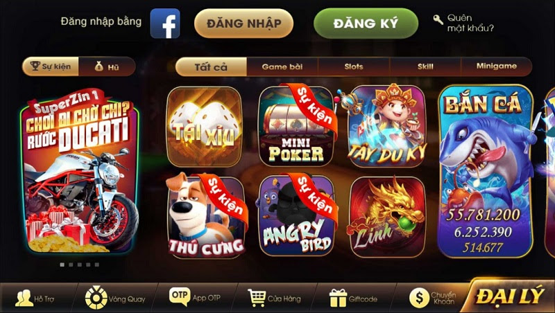Giao diện zindo club