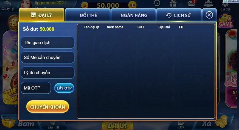 Rút tiền Mely Club