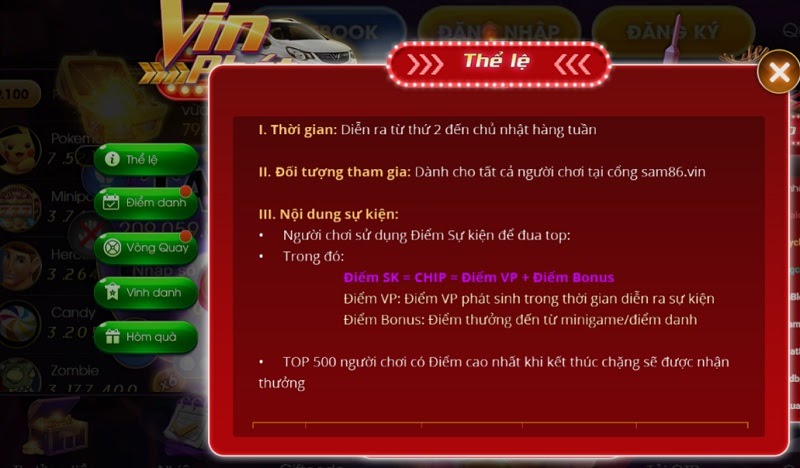 Khuyến mãi Sam86 Vip
