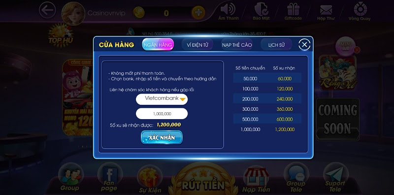 Nạp tiền Game bin68 Club