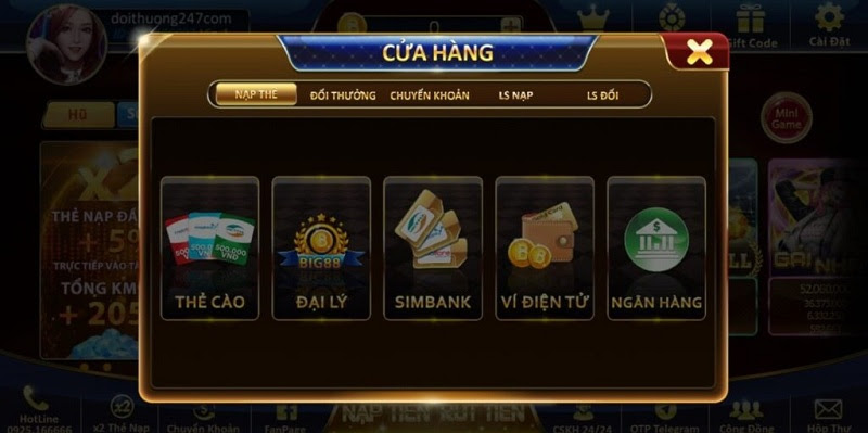 Nạp tiền Game Big88 Club