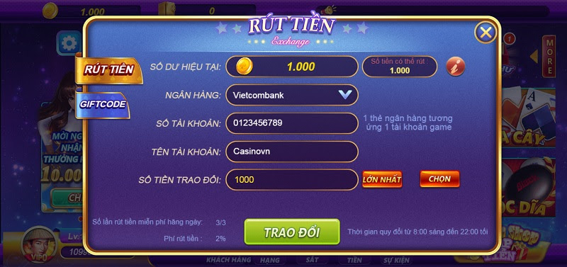 Rút tiền Game v99 Club