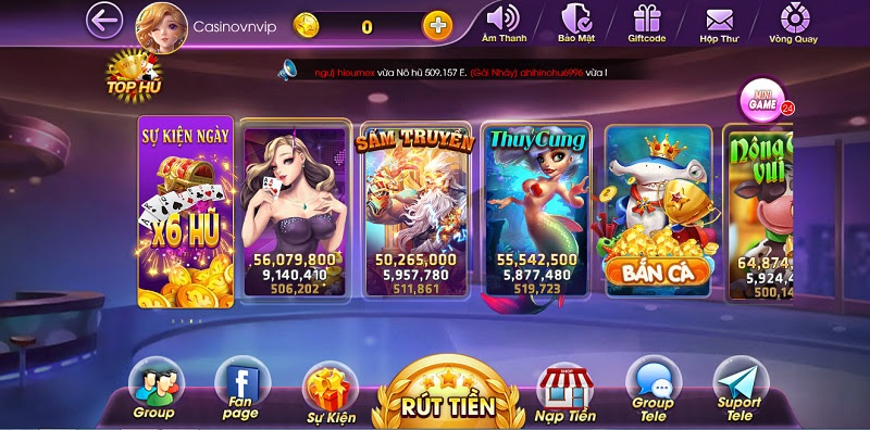 Sản phẩm slots game Game bin68 Club