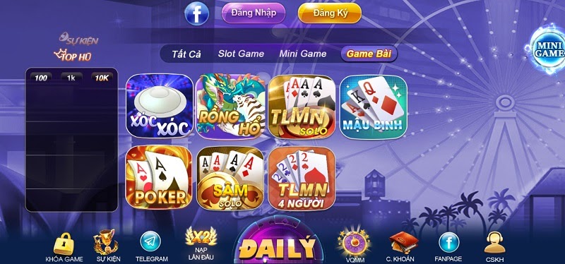 Khu vực game bài chất lượng tại sân chơi SumVip