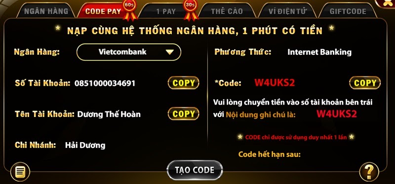 Những cách thức rút tiền Ric Win