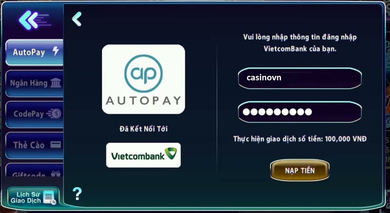 Nạp tiền Coin68 Club