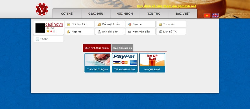 Nạp tiền GameVH net