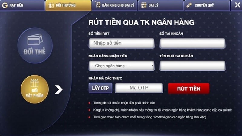 Rút tiền King Fun