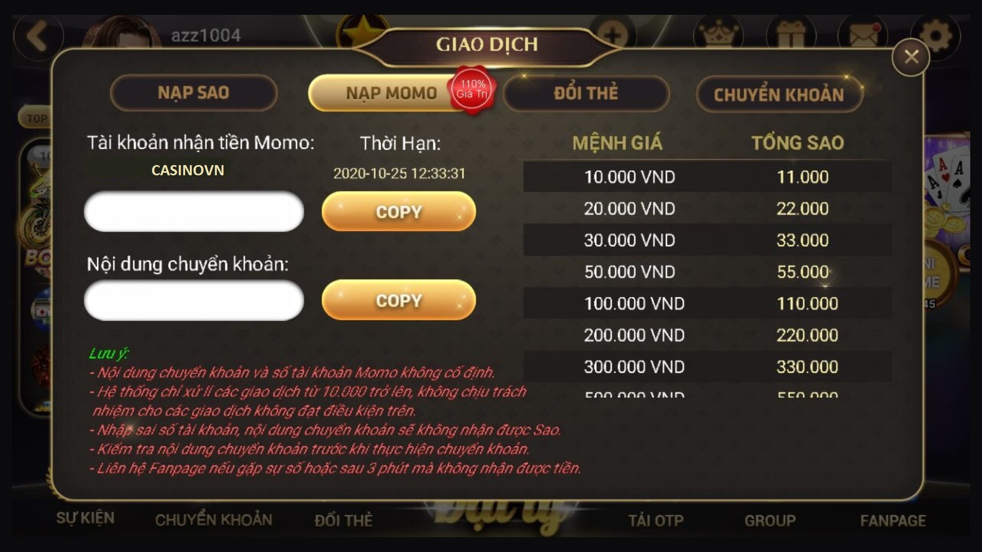 Rút tiền Sao Club