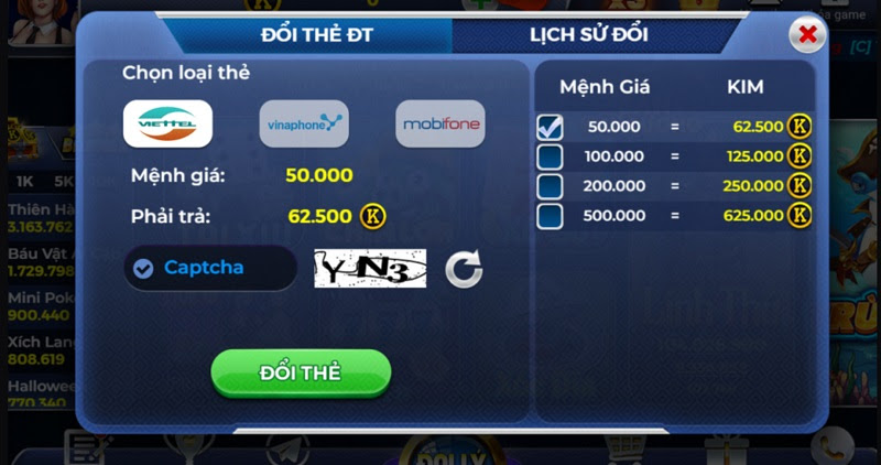 Đổi thẻ Bạch Kim Club