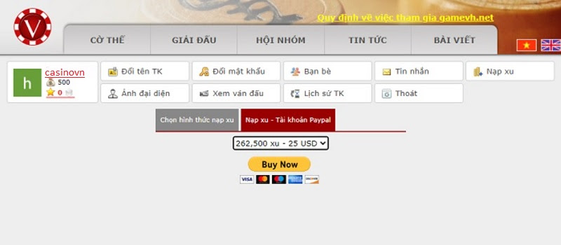 Rút tiền GameVH net