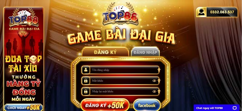 Đăng ký game bài Top88