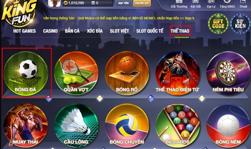 Game thể thao King Fun