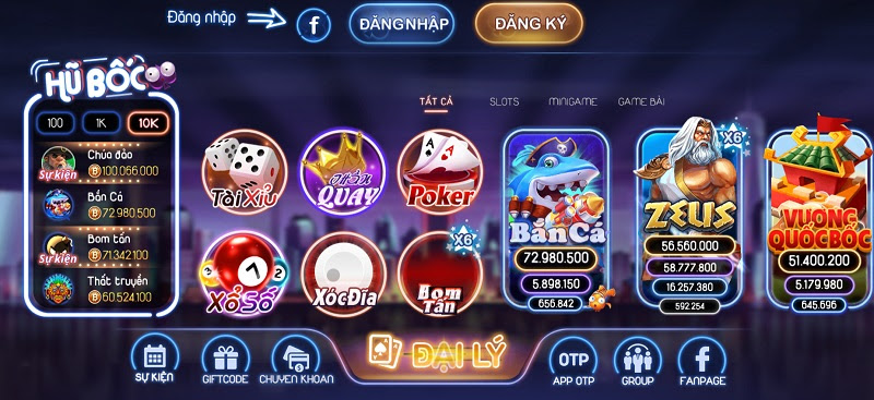 Giao diện Boc Club