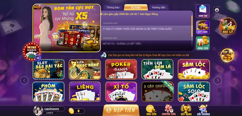 Giao diện Ngon Club