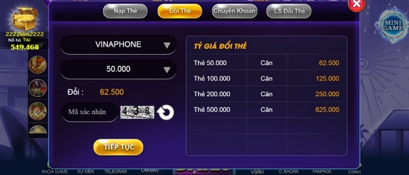Rút tiền tại cổng game bài đẳng cấp SumVip