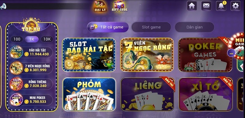 Đa dạng game nổ hũ 789 Club