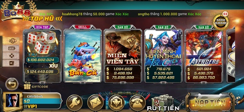 Giao diện Bo88Vip Club
