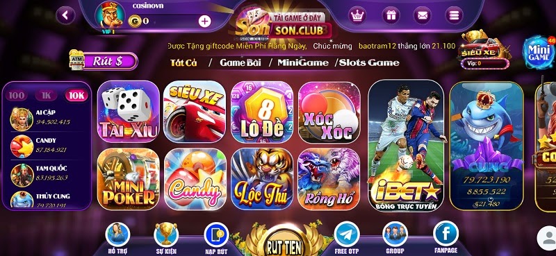 Giao diện Son Club