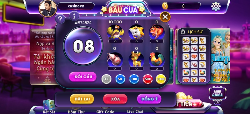 Minigame Bầu Cua G65 Club