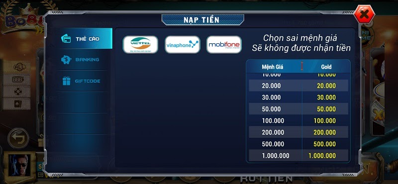 Nạp tiền Bo88Vip Club