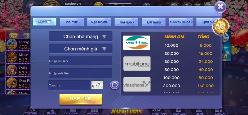 Nạp tiền Queen 79