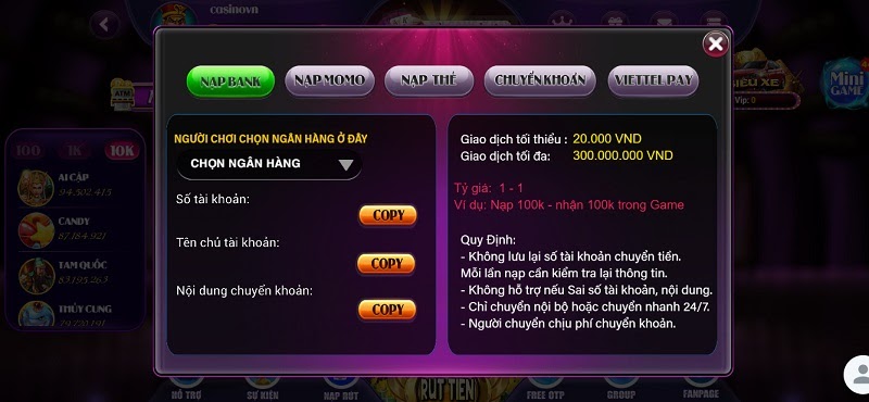 Nạp tiền Son Club