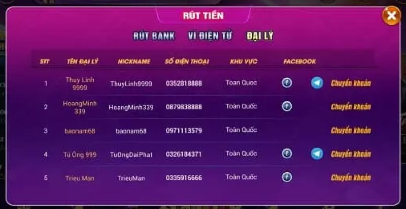 Rút tiền P86 Club
