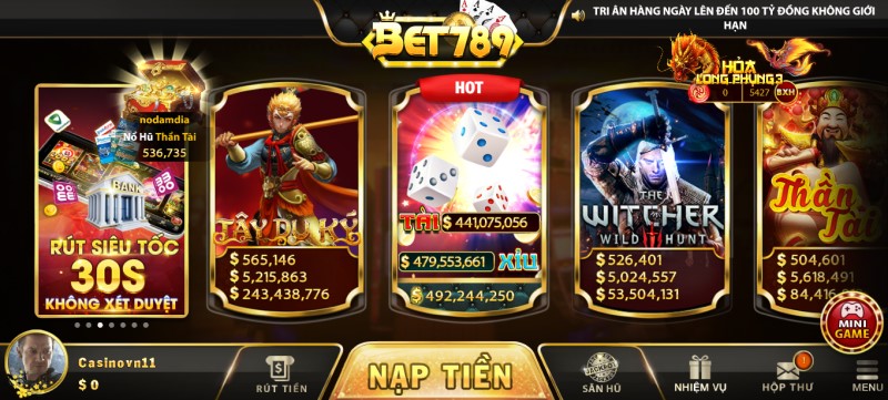 Giao diện Bet789 Vin