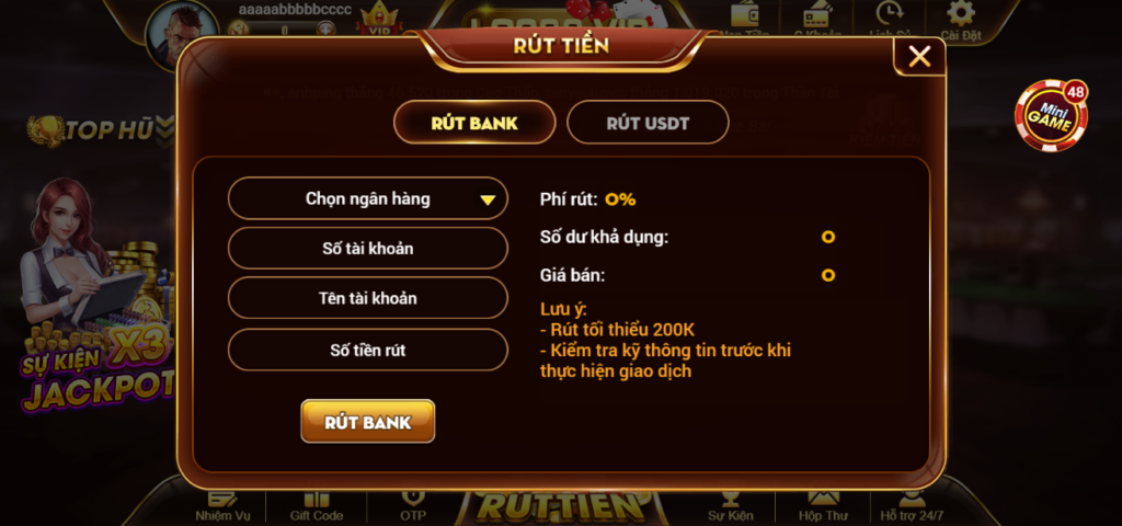 Các bước nạp tiền tại cổng game rất đơn giản và nhanh chóng