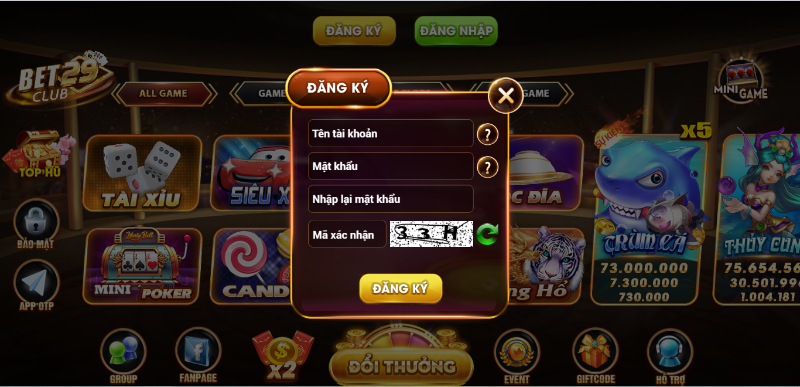 Đăng ký tham gia Bet29 Club hoàn toàn miễn phí
