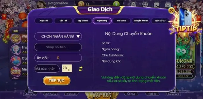Hướng dẫn giao dịch