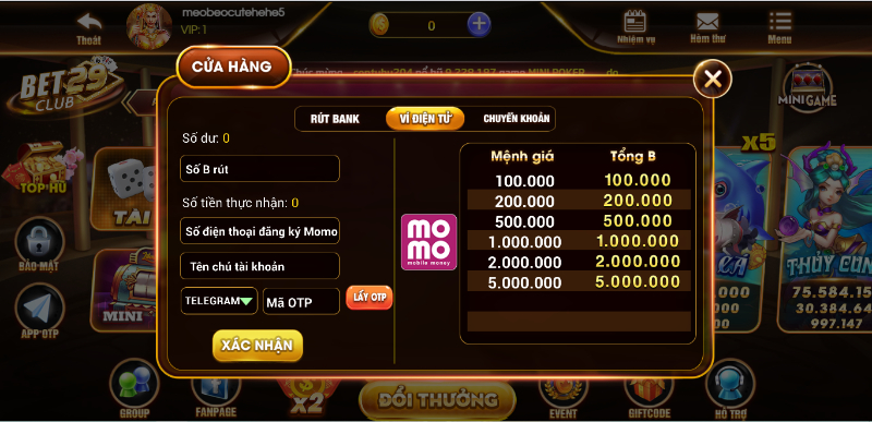 Cổng game hỗ trợ người chơi nạp rút tiền cực tiện lợi và nhanh chóng