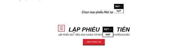 Chọn mục Rút tiền